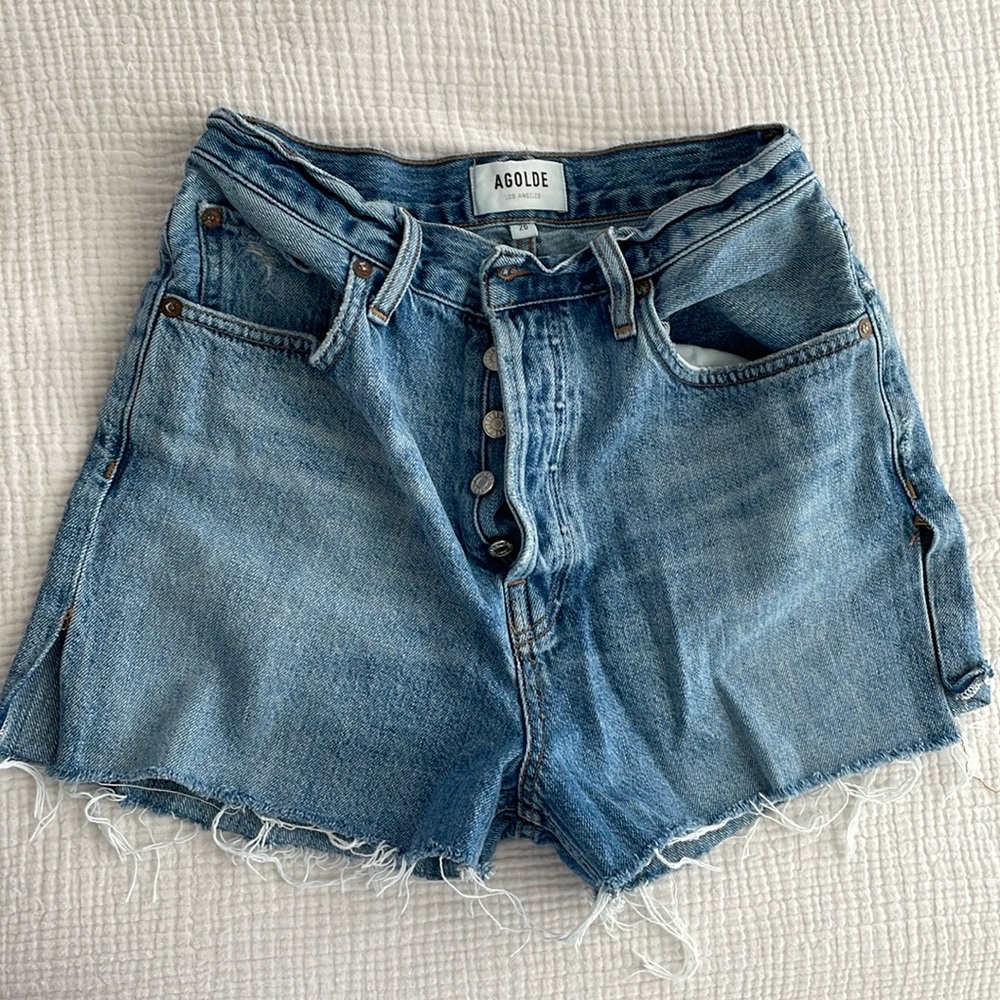 AGOLDE high waist denim cutoffs size 26